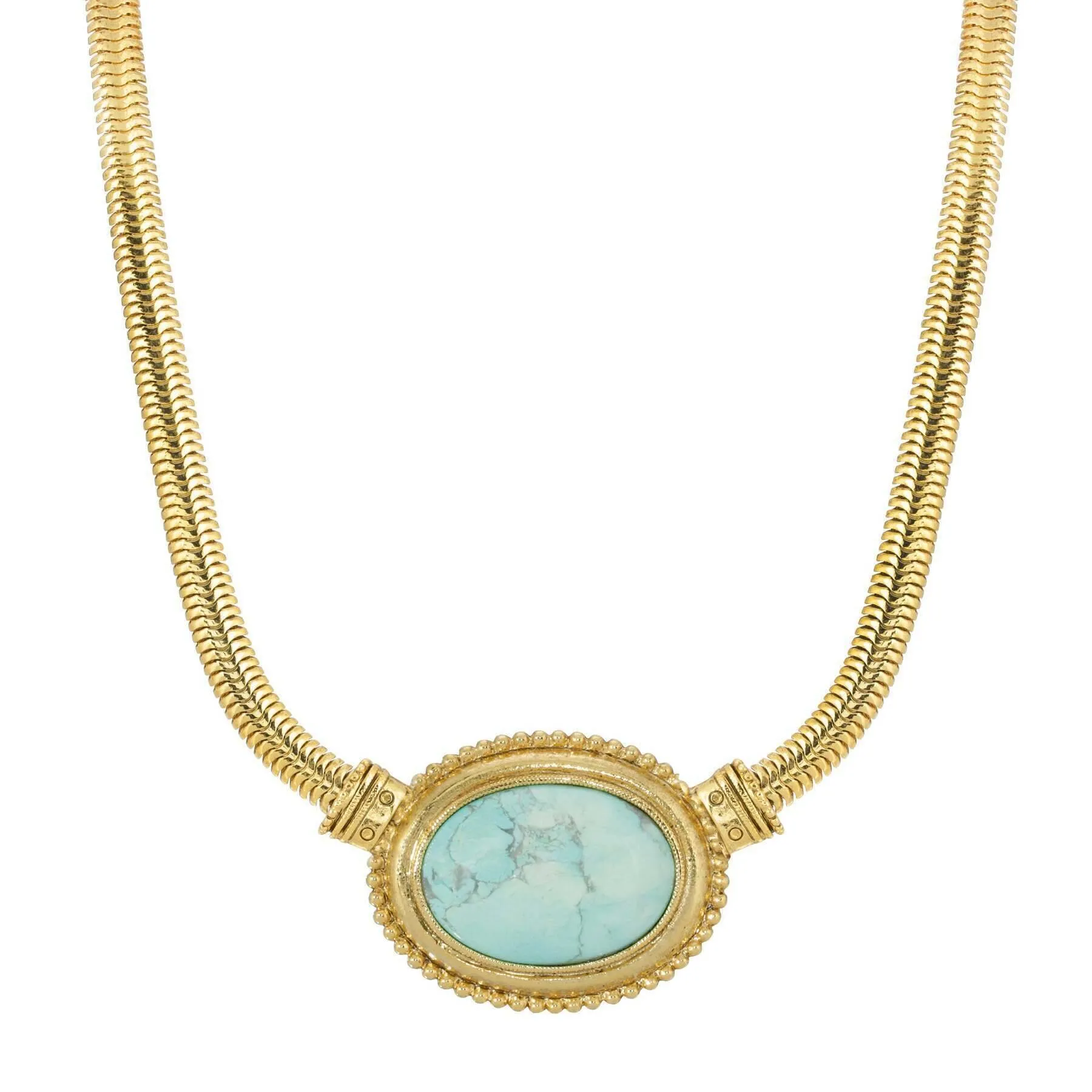 1928 Jewelry Eternal Elegance Oval Gemstone Collar Necklace 16"   3" Extension 1928 Jewelry