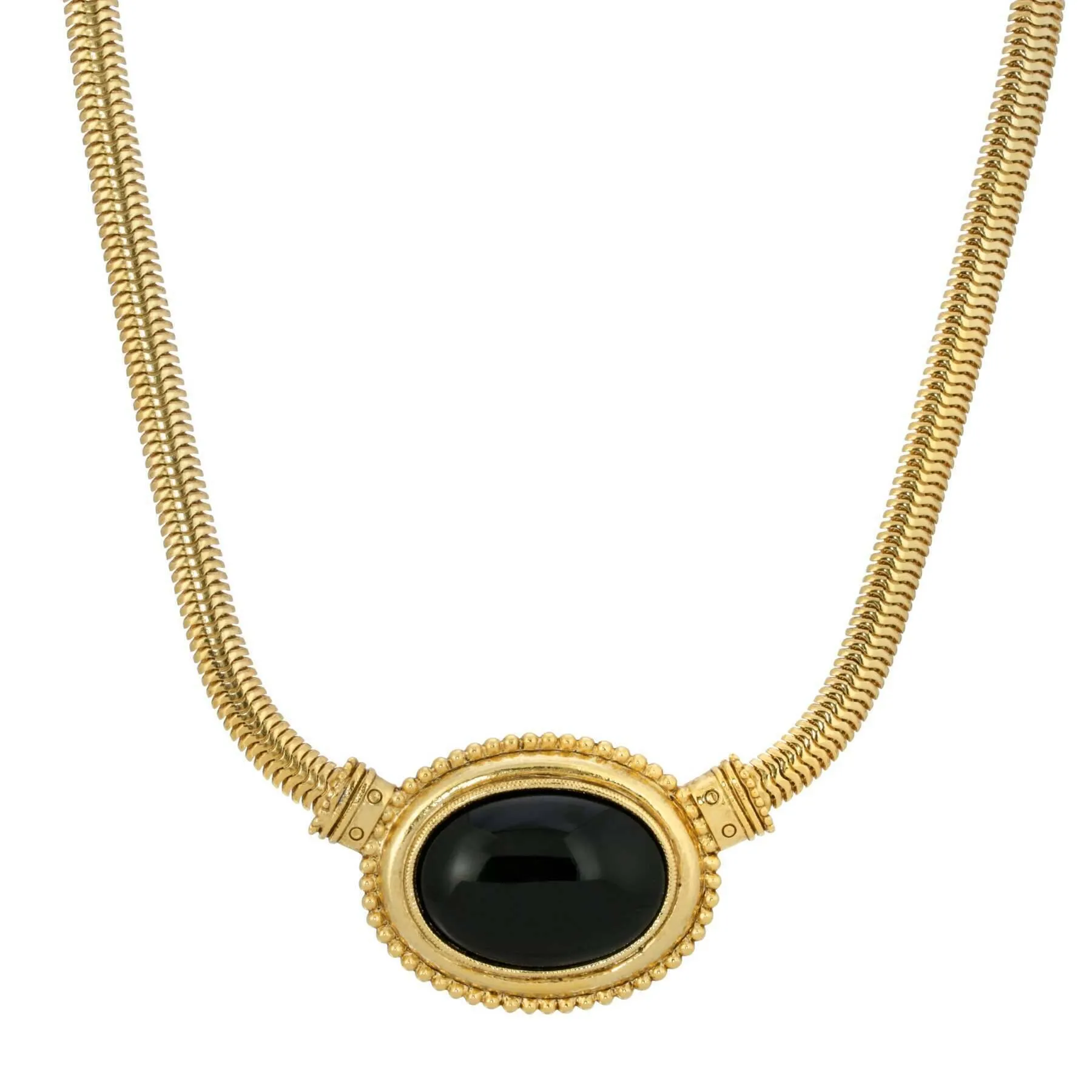 1928 Jewelry Eternal Elegance Oval Gemstone Collar Necklace 16"   3" Extension 1928 Jewelry