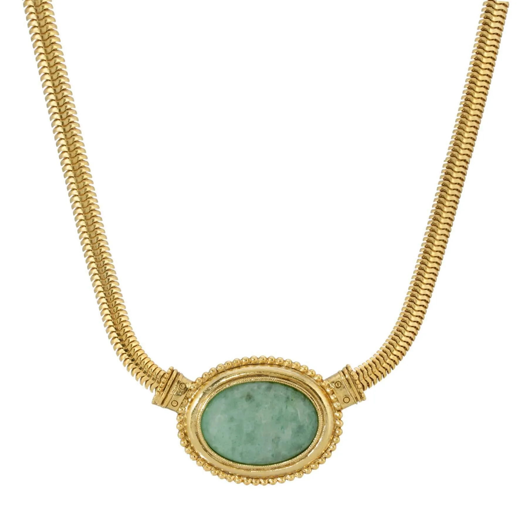 1928 Jewelry Eternal Elegance Oval Gemstone Collar Necklace 16"   3" Extension 1928 Jewelry