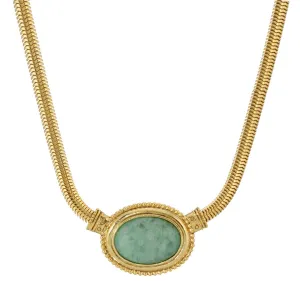 1928 Jewelry Eternal Elegance Oval Gemstone Collar Necklace 16"   3" Extension 1928 Jewelry