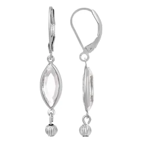 1928 Jewelry Euro Clear Crystal Fluted Bead Drop Earrings 1928 Jewelry