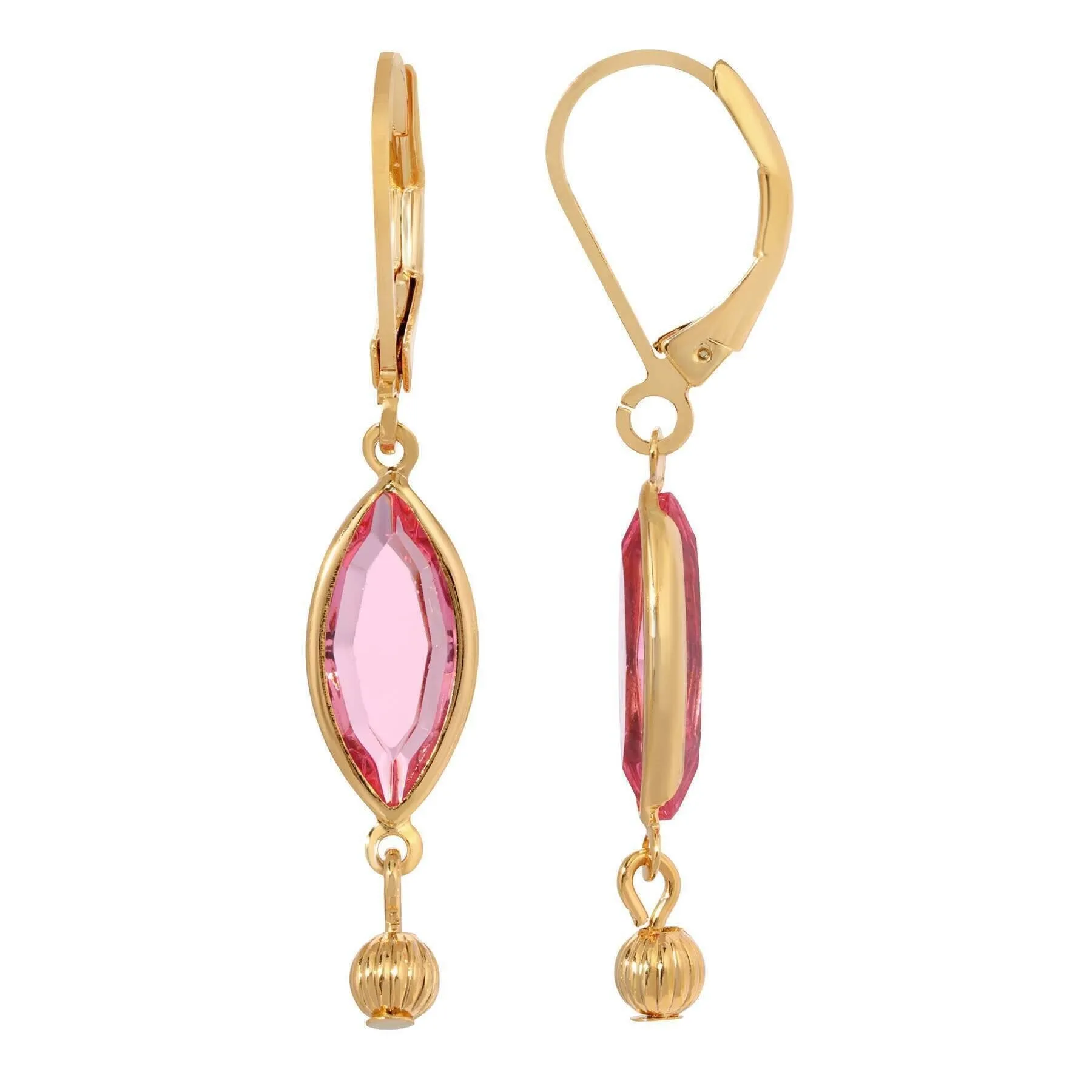 1928 Jewelry Euro Crystal Fluted Bead Drop Earrings 1928 Jewelry