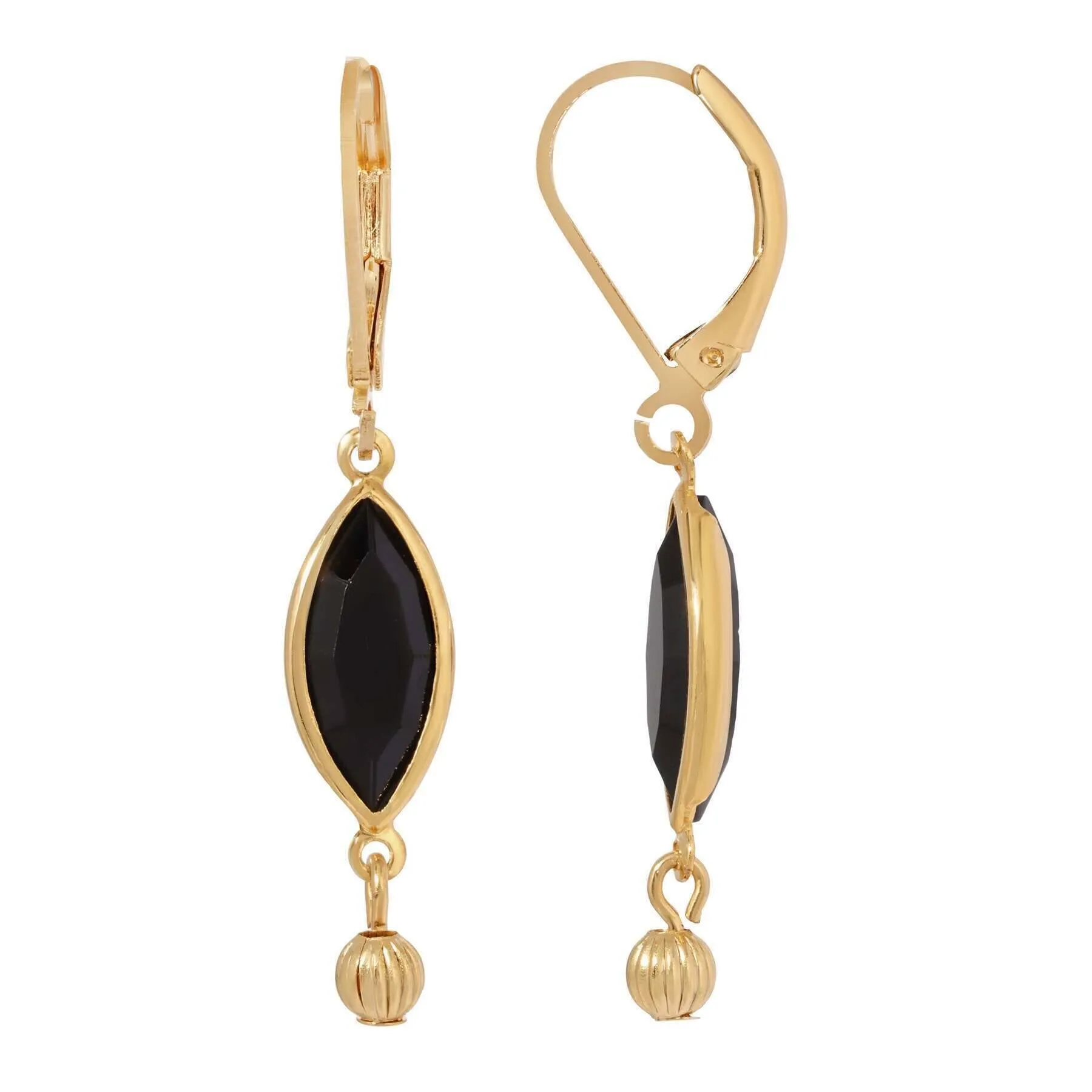 1928 Jewelry Euro Crystal Fluted Bead Drop Earrings 1928 Jewelry