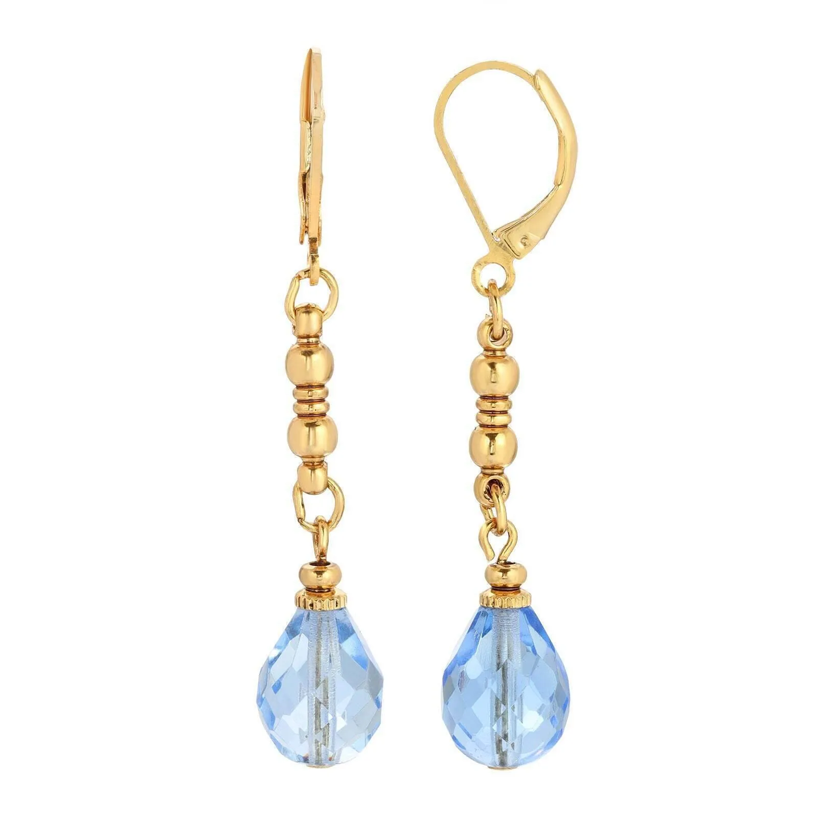 1928 Jewelry Euro Fire Polished Crystal Linear Earrings 1928 Jewelry