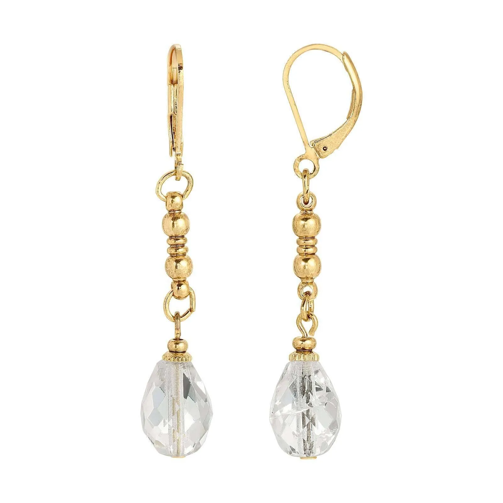 1928 Jewelry Euro Fire Polished Crystal Linear Earrings 1928 Jewelry