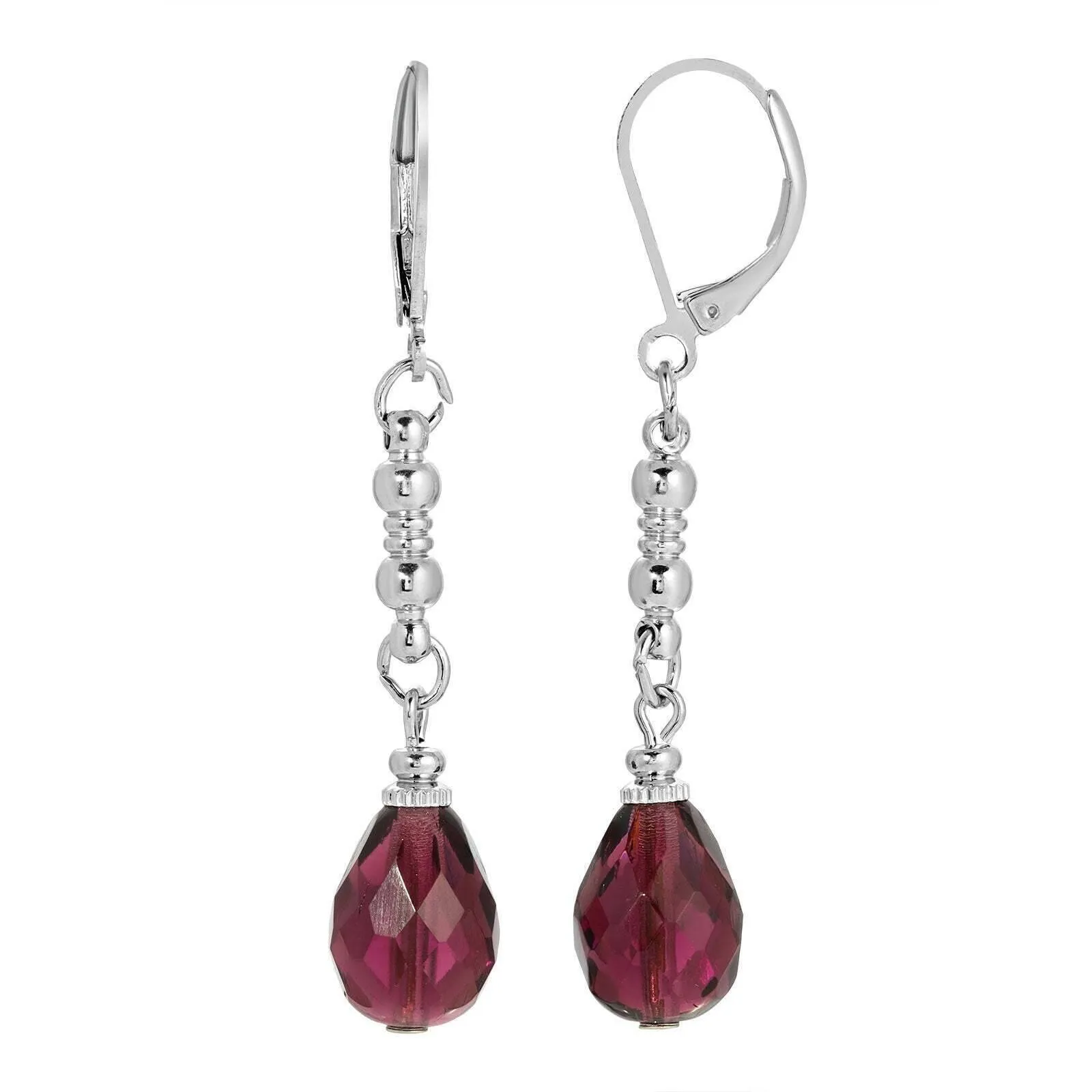 1928 Jewelry Euro Fire Polished Crystal Linear Earrings 1928 Jewelry