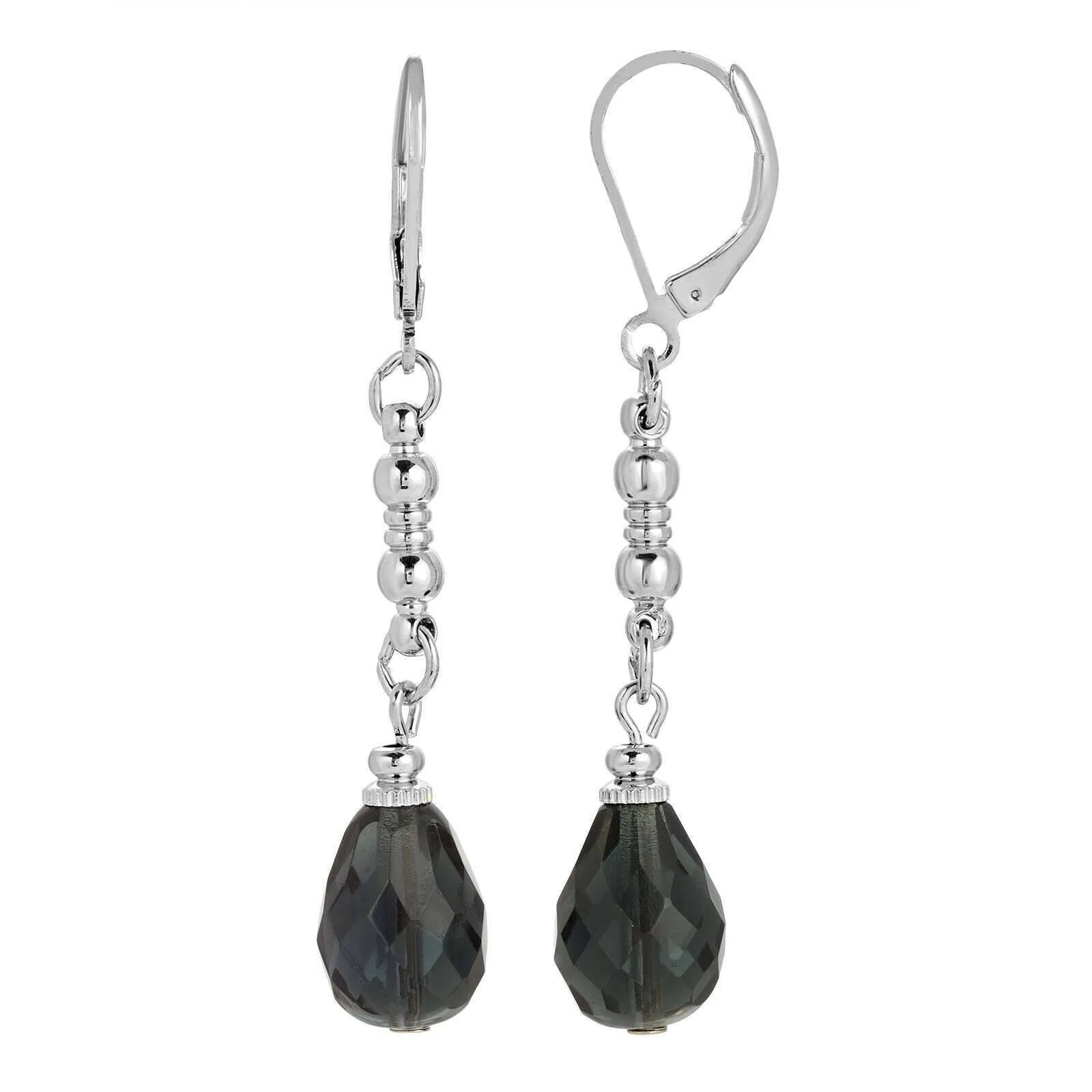 1928 Jewelry Euro Fire Polished Crystal Linear Earrings 1928 Jewelry