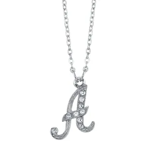 1928 Jewelry European Crystal Initial Necklace 16"   3" Extender 1928 Jewelry