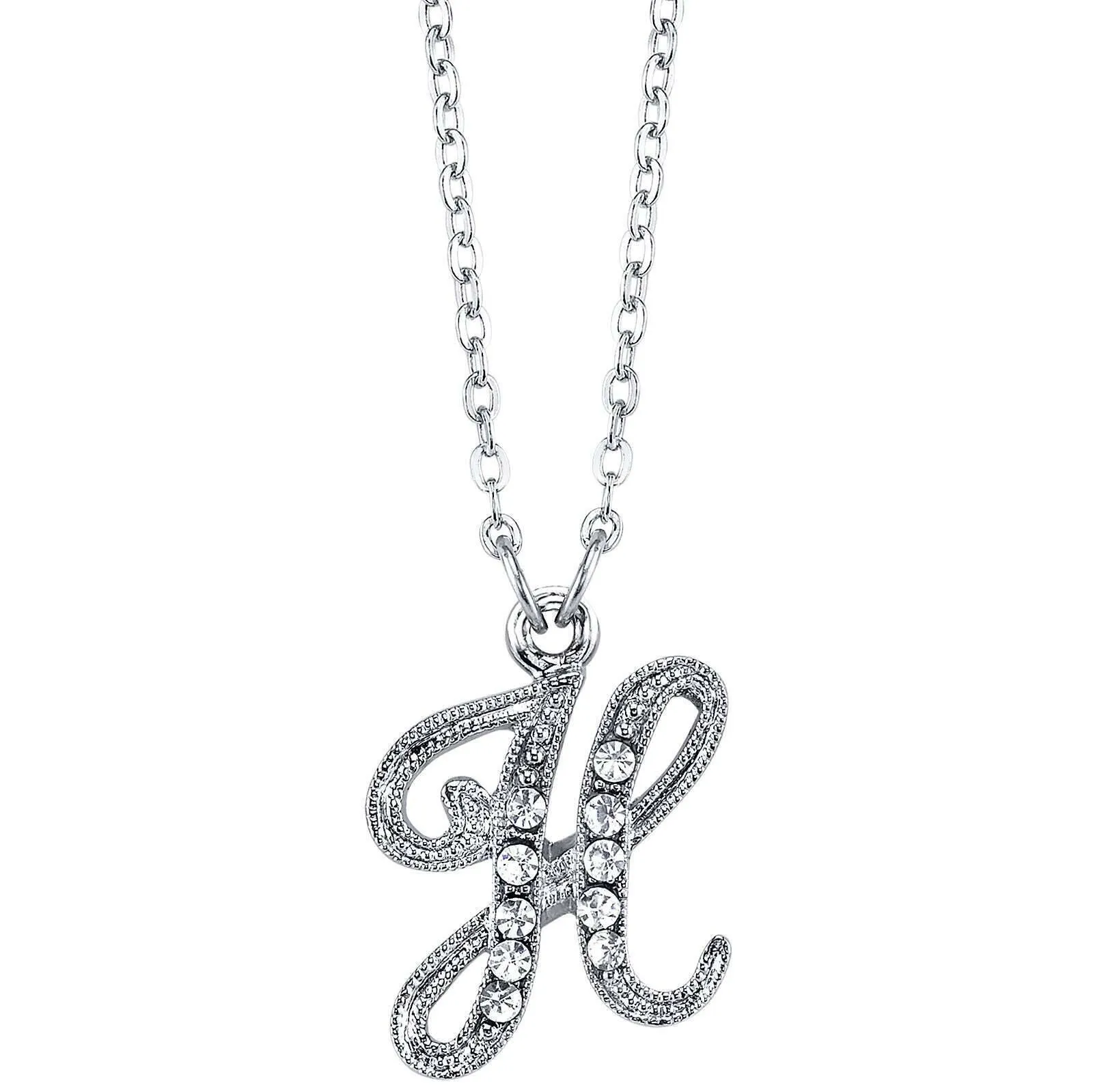 1928 Jewelry European Crystal Initial Necklace 16"   3" Extender 1928 Jewelry