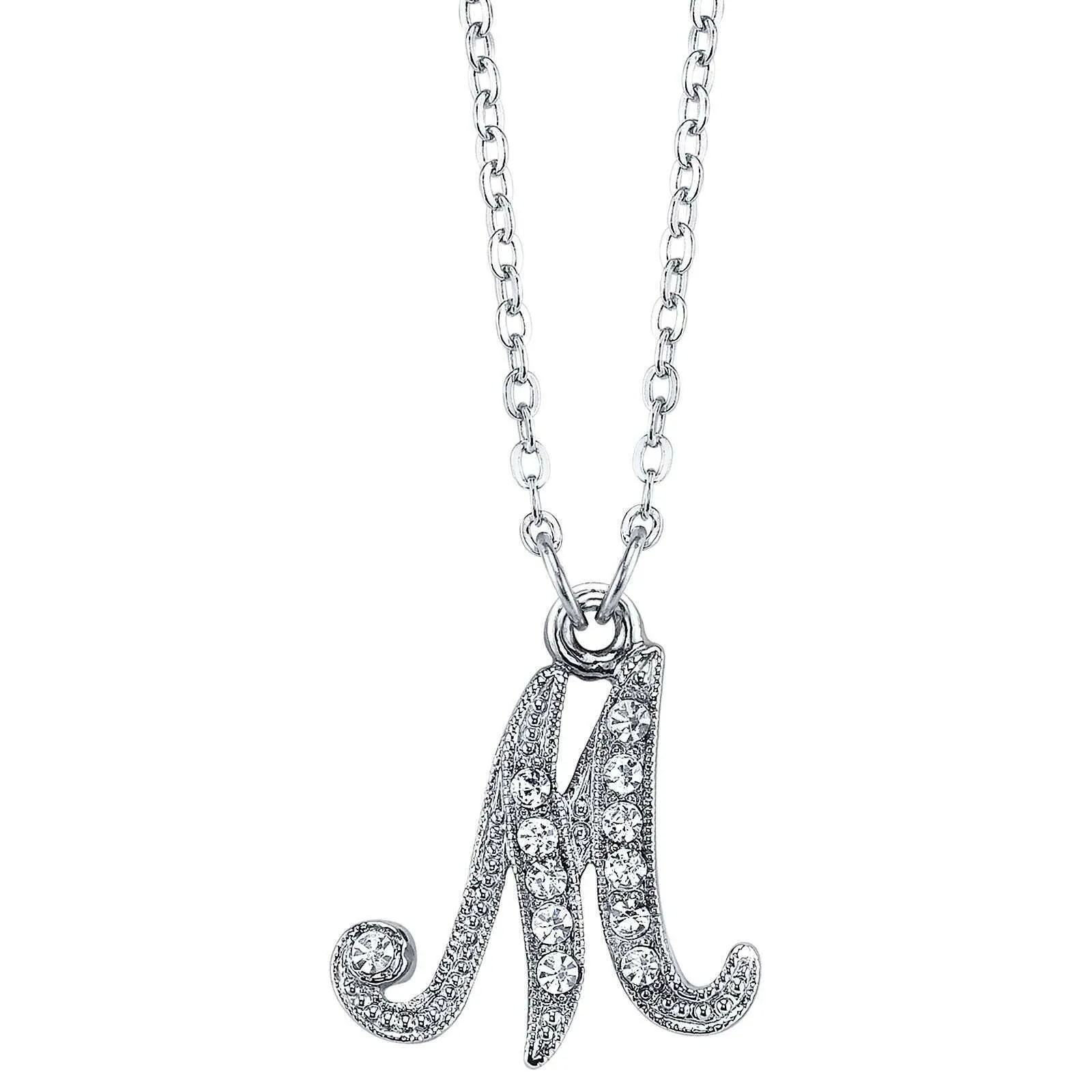 1928 Jewelry European Crystal Initial Necklace 16"   3" Extender 1928 Jewelry