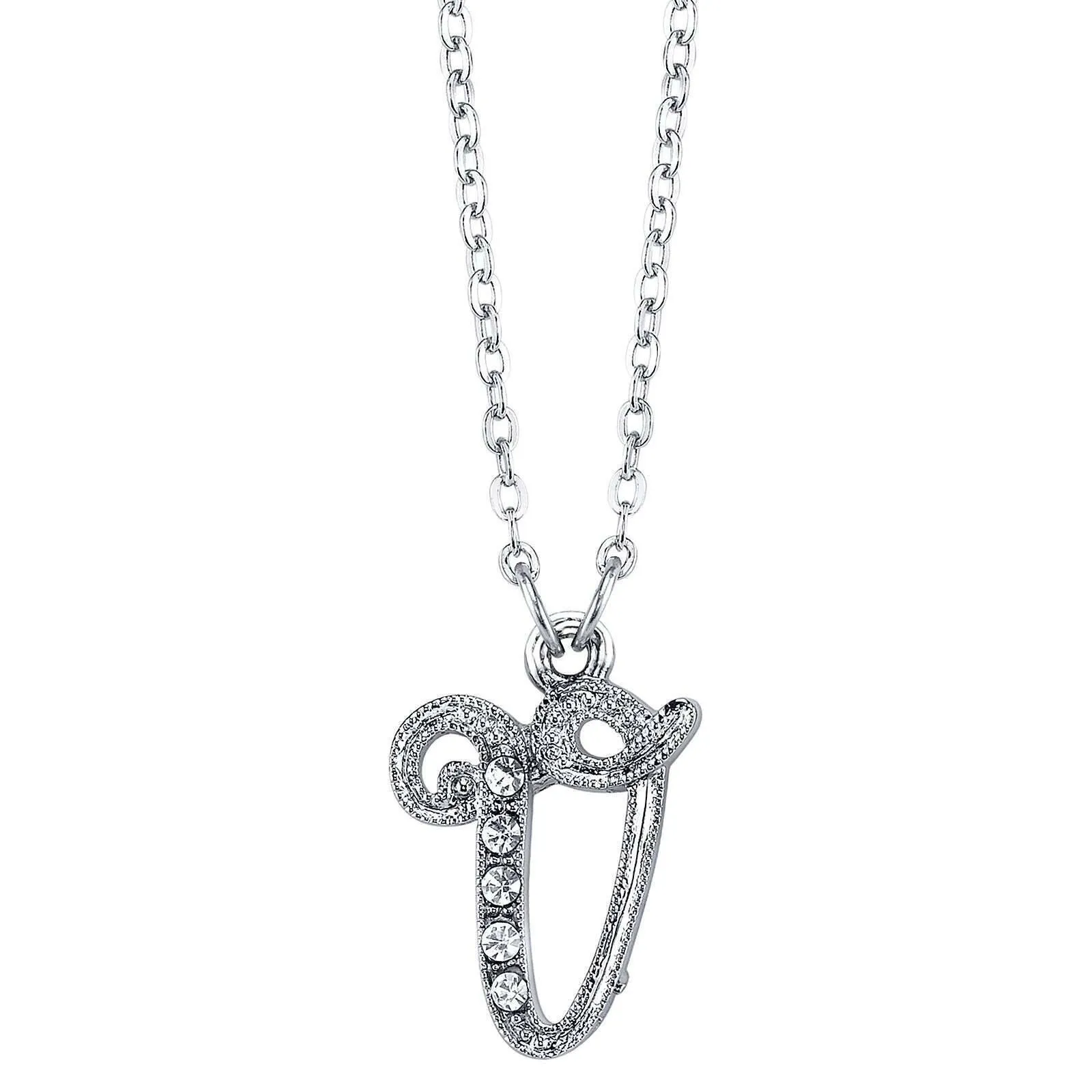 1928 Jewelry European Crystal Initial Necklace 16"   3" Extender 1928 Jewelry