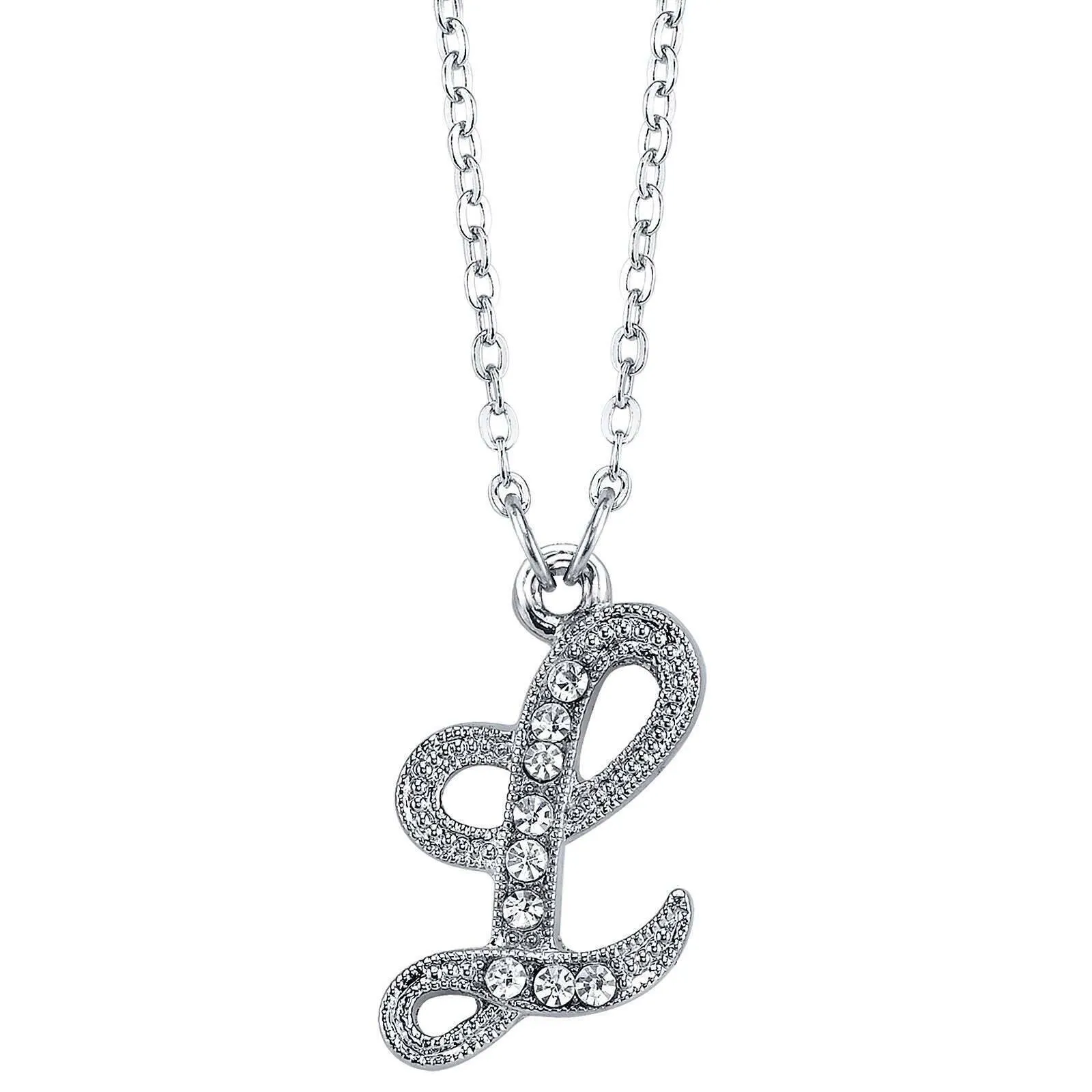 1928 Jewelry European Crystal Initial Necklace 16"   3" Extender 1928 Jewelry