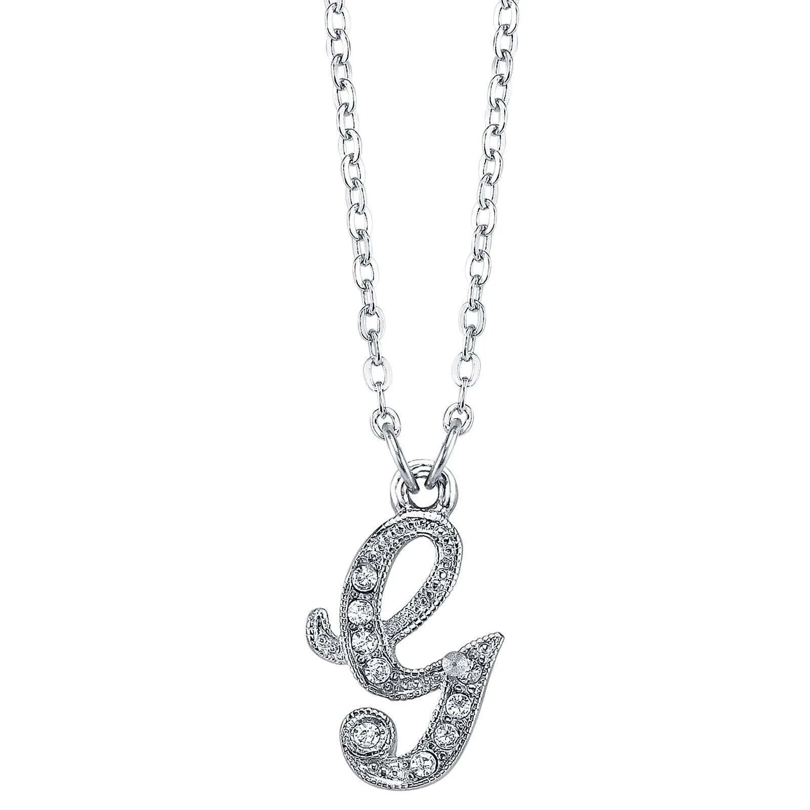 1928 Jewelry European Crystal Initial Necklace 16"   3" Extender 1928 Jewelry