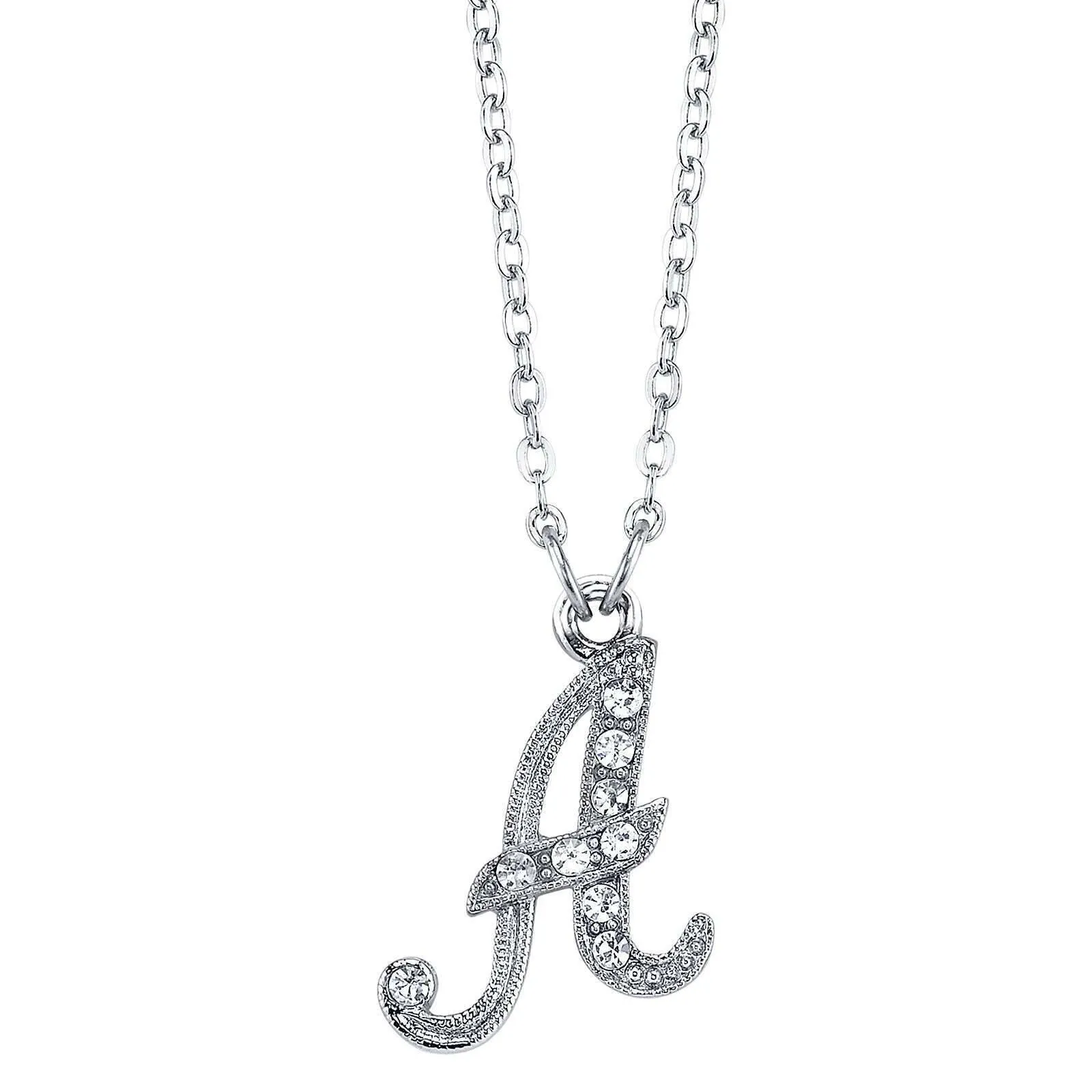 1928 Jewelry European Crystal Initial Necklace 16"   3" Extender 1928 Jewelry