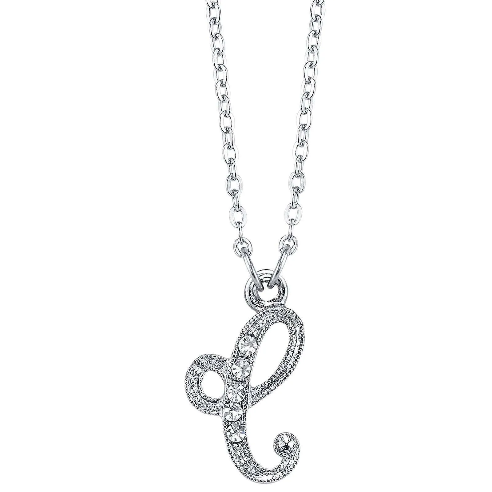 1928 Jewelry European Crystal Initial Necklace 16"   3" Extender 1928 Jewelry