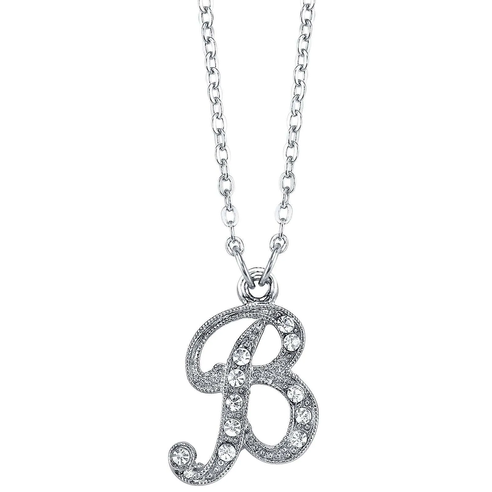 1928 Jewelry European Crystal Initial Necklace 16"   3" Extender 1928 Jewelry
