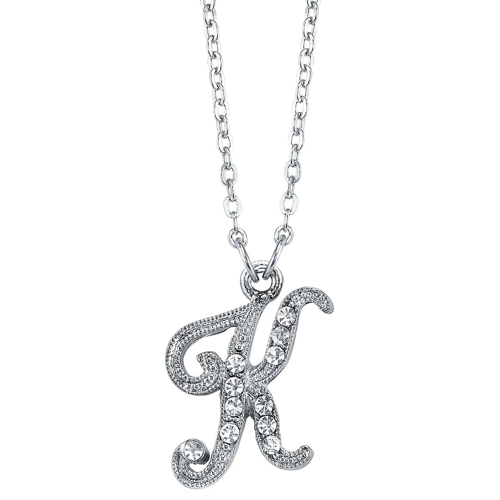 1928 Jewelry European Crystal Initial Necklace 16"   3" Extender 1928 Jewelry