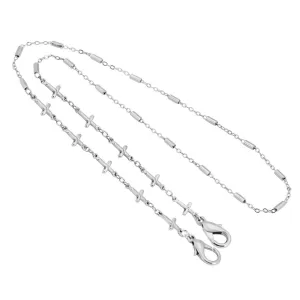 1928 Jewelry Face Mask Chain Holder With Crosses 22 Inch 1928 Jewelry