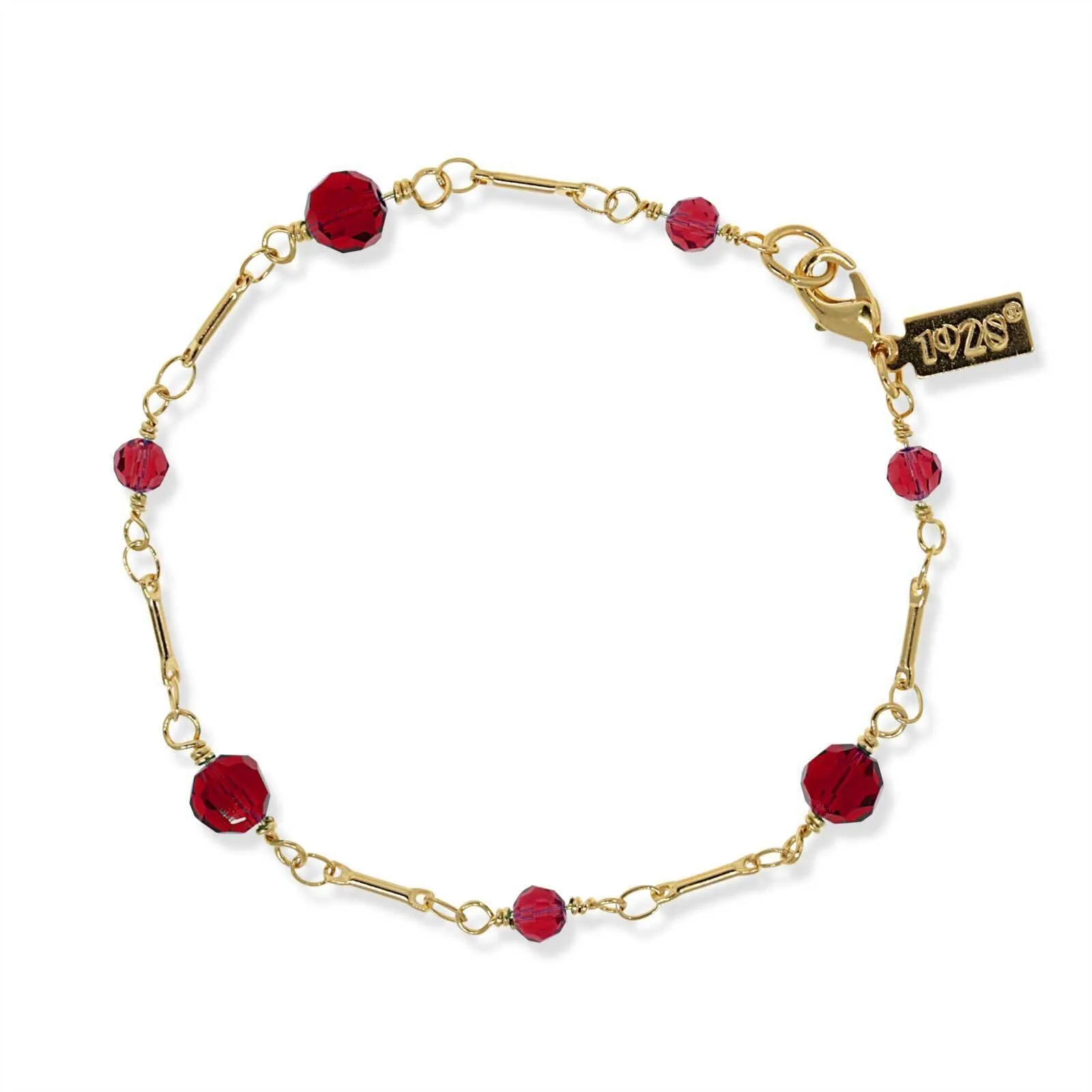 1928 Jewelry Faceted Crystal Beaded Chain Bracelet 7" 1928 Jewelry