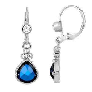 1928 Jewelry Fantasy Blue & Clear Crystal Drop Earrings 1928 Jewelry
