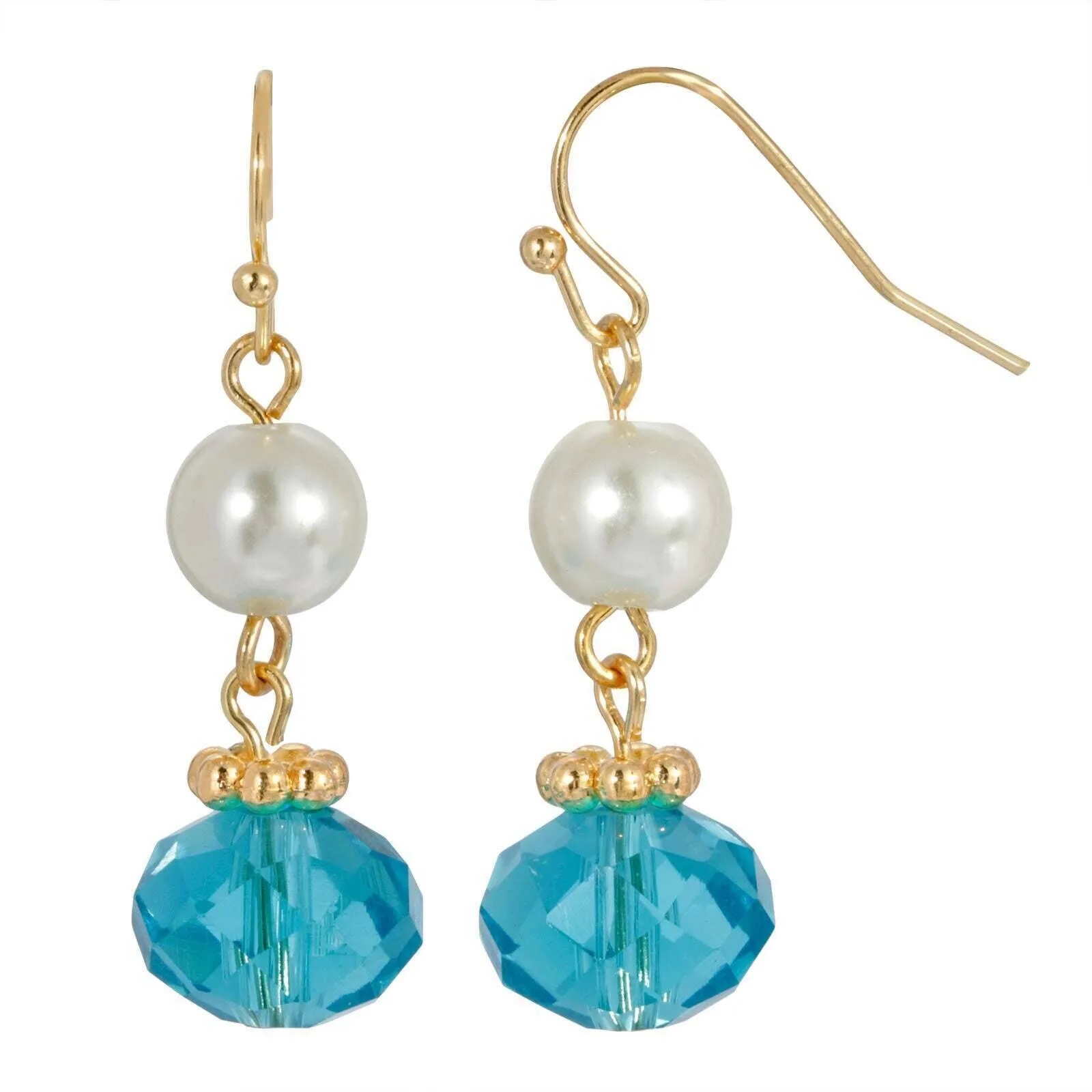 1928 Jewelry Faux Pearl & Bead Drop Earrings 1928 Jewelry
