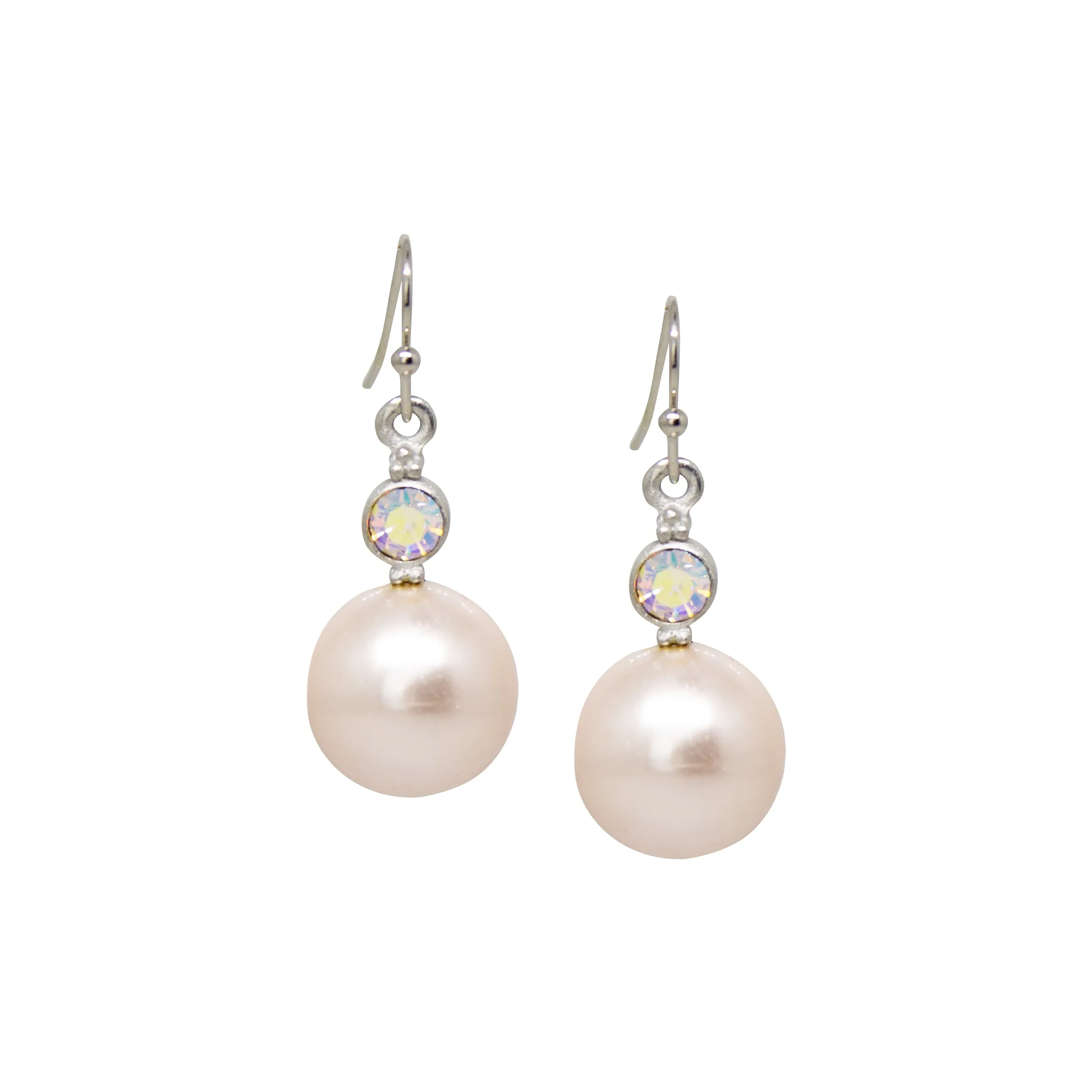 1928 Jewelry Faux Pearl Baubles & Crystals Drop Earrings - Small 1928 Jewelry