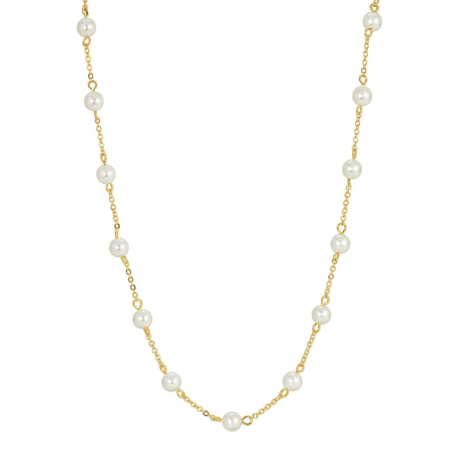 1928 Jewelry Faux Pearl Cable Chain Necklace 16"   3" Extender 1928 Jewelry