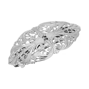 1928 Jewelry Filigree & Flowers Hair Barrette 1928 Jewelry