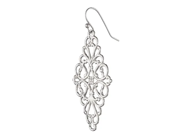 1928 Jewelry Filigree Diamond Drop Earrings 1928 Jewelry