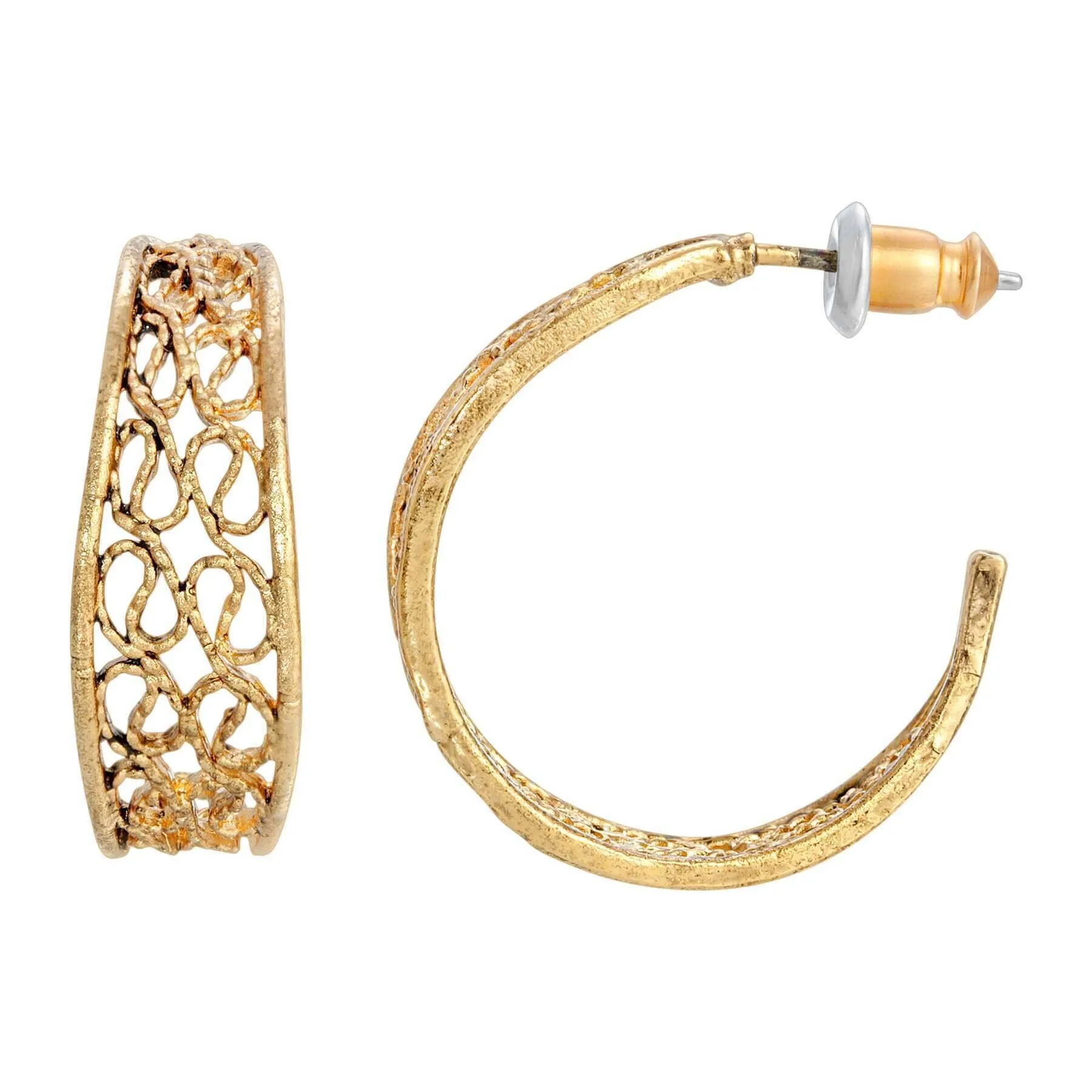 1928 Jewelry Filigree Ice Hoop Earrings 1928 Jewelry