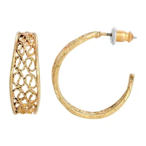 1928 Jewelry Filigree Ice Hoop Earrings 1928 Jewelry
