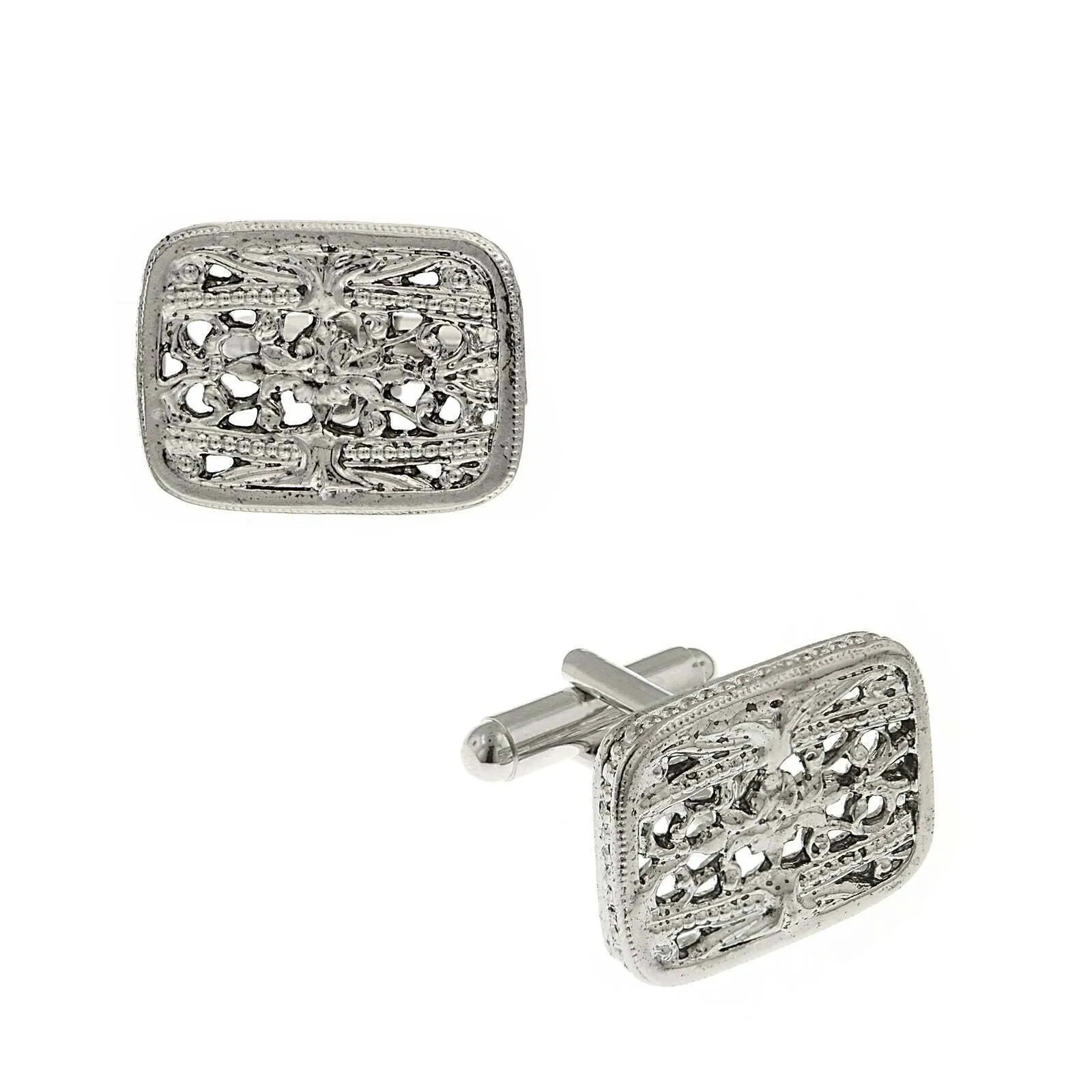 1928 Jewelry Filigree Rectangle Cufflinks 1928 Jewelry
