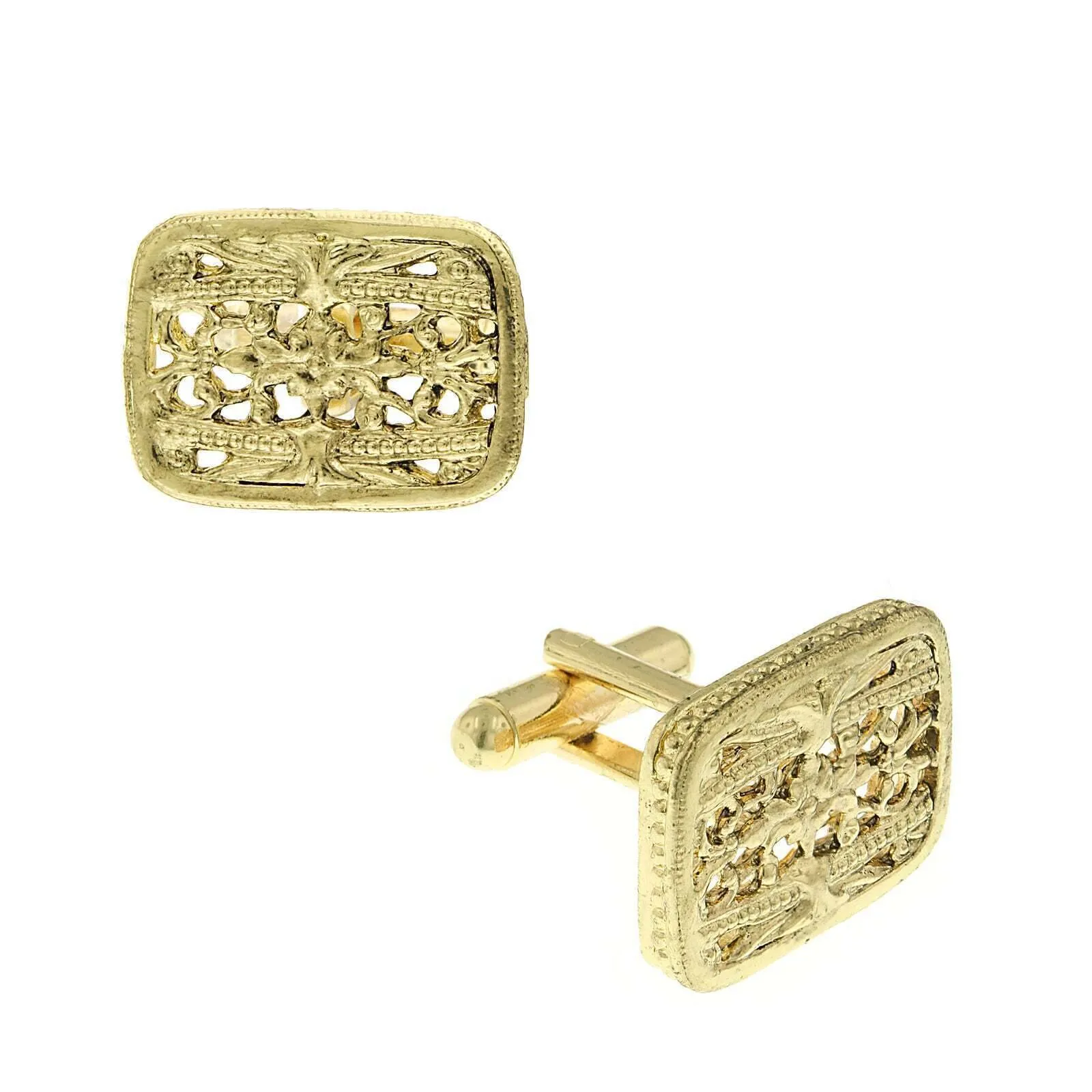 1928 Jewelry Filigree Rectangle Cufflinks 1928 Jewelry