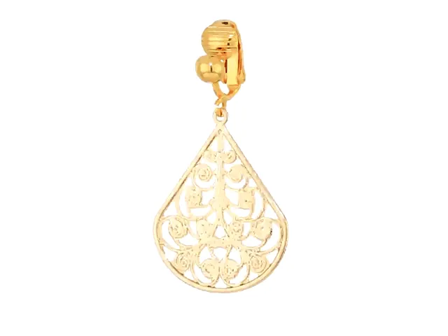 1928 Jewelry Filigree Teardrop Clip On Earrings 1928 Jewelry
