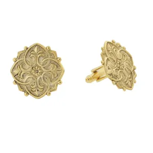1928 Jewelry Fleur De Lis Medallion Cufflinks 1928 Jewelry