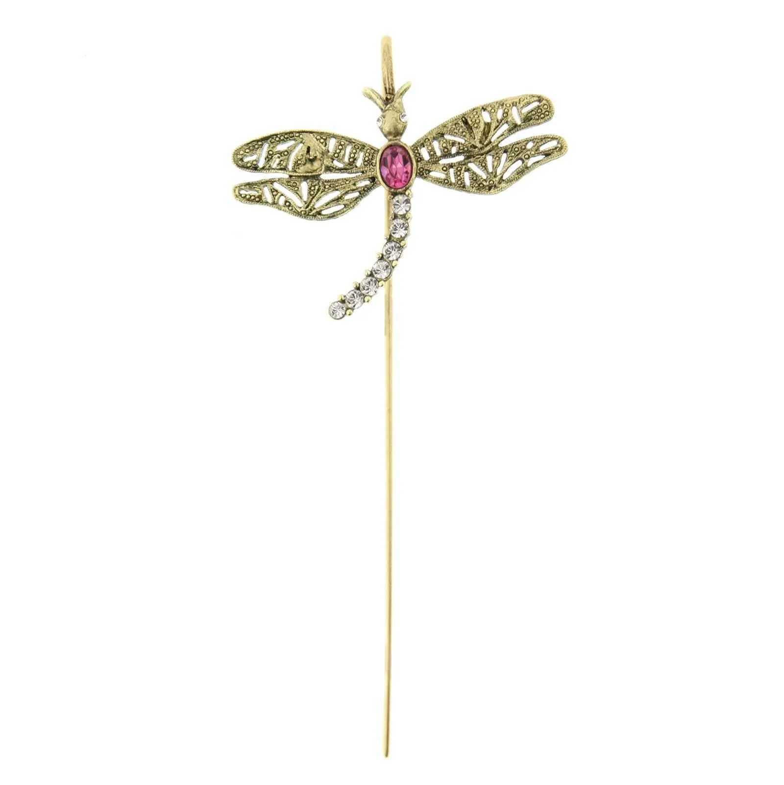1928 Jewelry Floating Rhinestone & Crystal Dragonfly Bookmark 1928 Jewelry