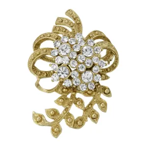 1928 Jewelry Floral Crystal Cluster Pin 1928 Jewelry