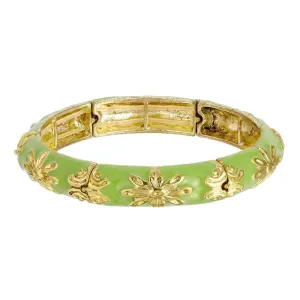 1928 Jewelry Floral Enamel Stretch Bracelet 1928 Jewelry