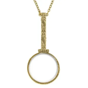 1928 Jewelry Floral Handle Acrylic Magnifier Pendant Necklace 28" - Magnification Power: 2X 1928 Jewelry