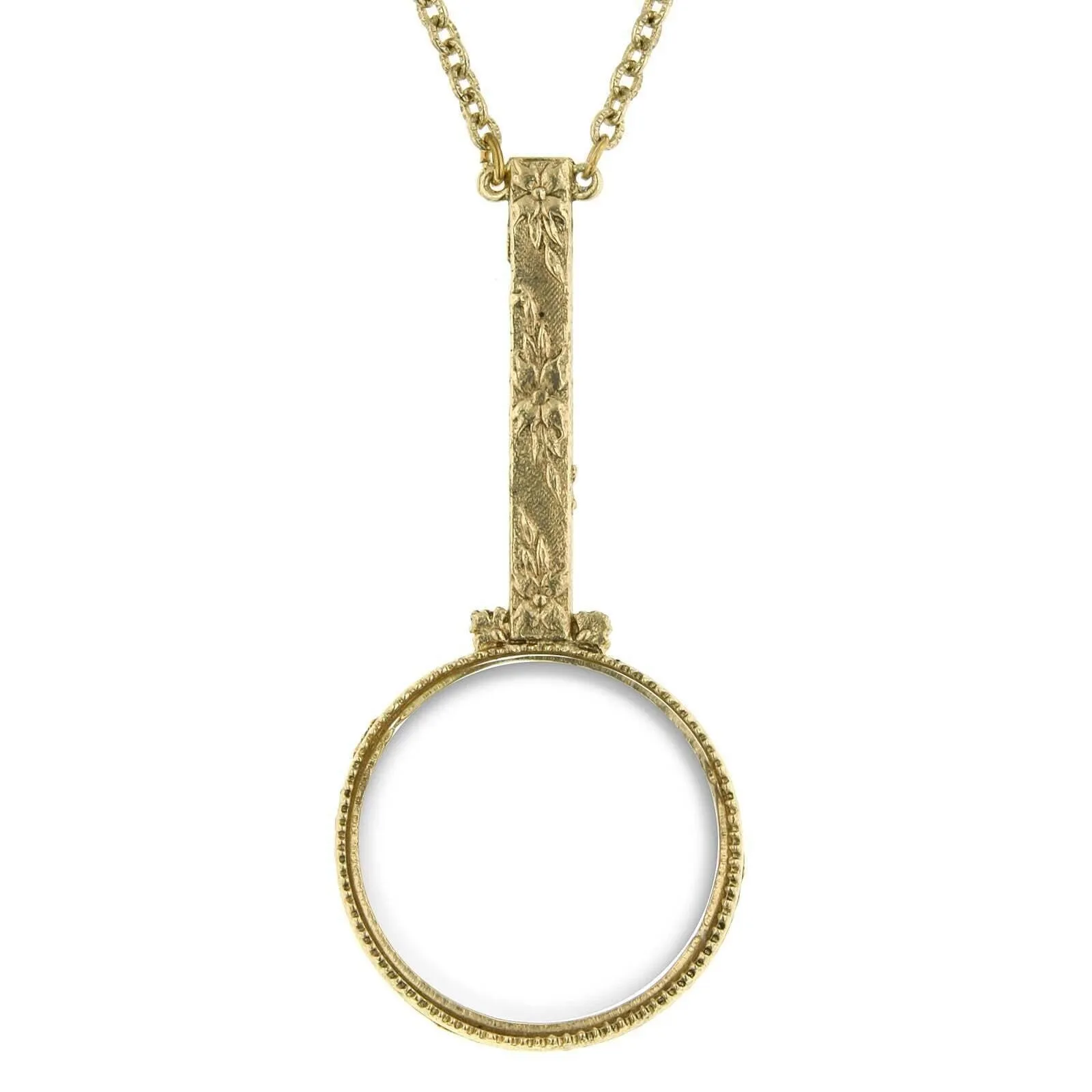 1928 Jewelry Floral Handle Acrylic Magnifier Pendant Necklace 28" - Magnification Power: 2X 1928 Jewelry