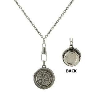 1928 Jewelry Floral Pendant Dime Holder Necklace 30" 1928 Jewelry