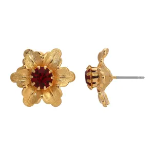 1928 Jewelry Flower Blossom Crystal Stud Earrings 1928 Jewelry
