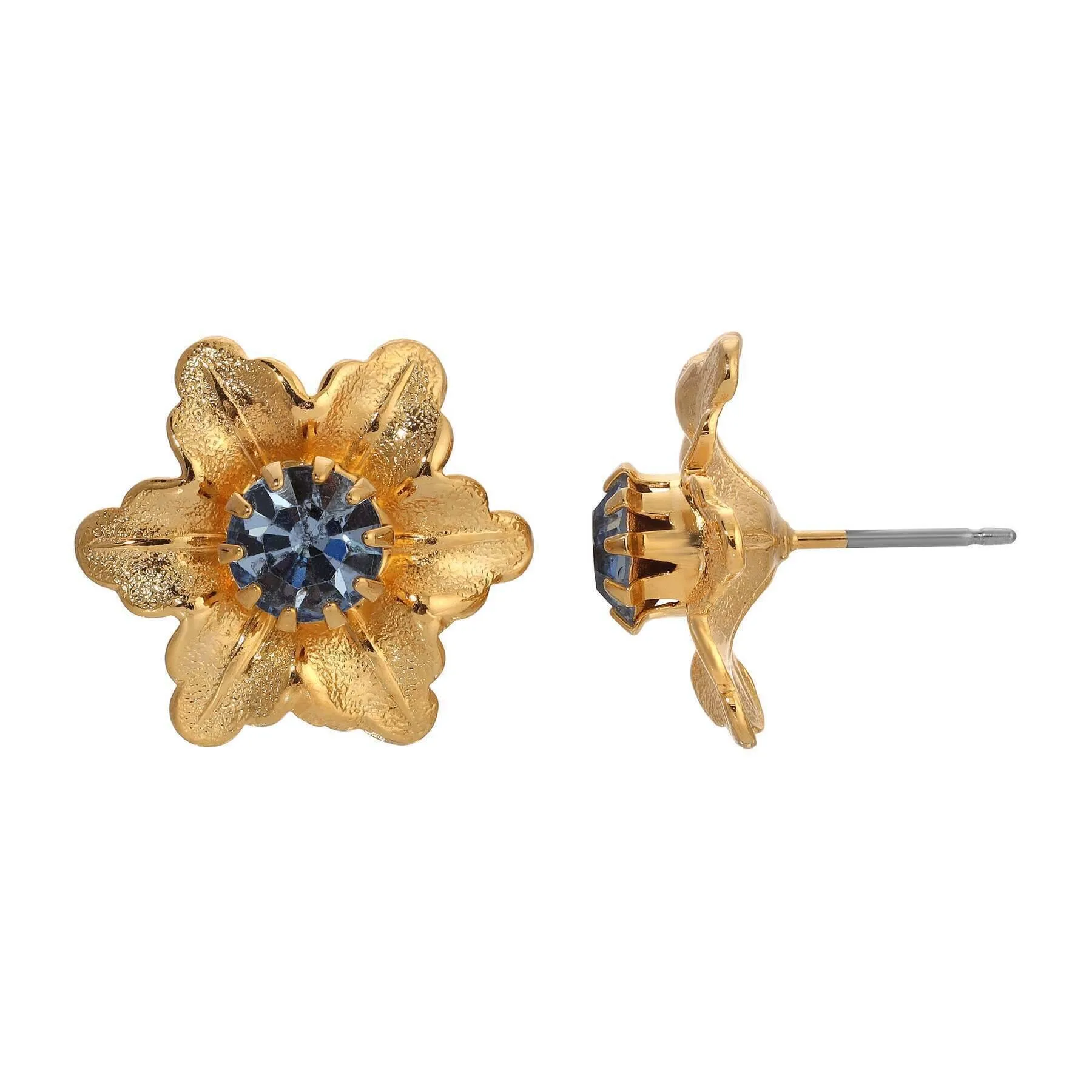 1928 Jewelry Flower Blossom Crystal Stud Earrings 1928 Jewelry