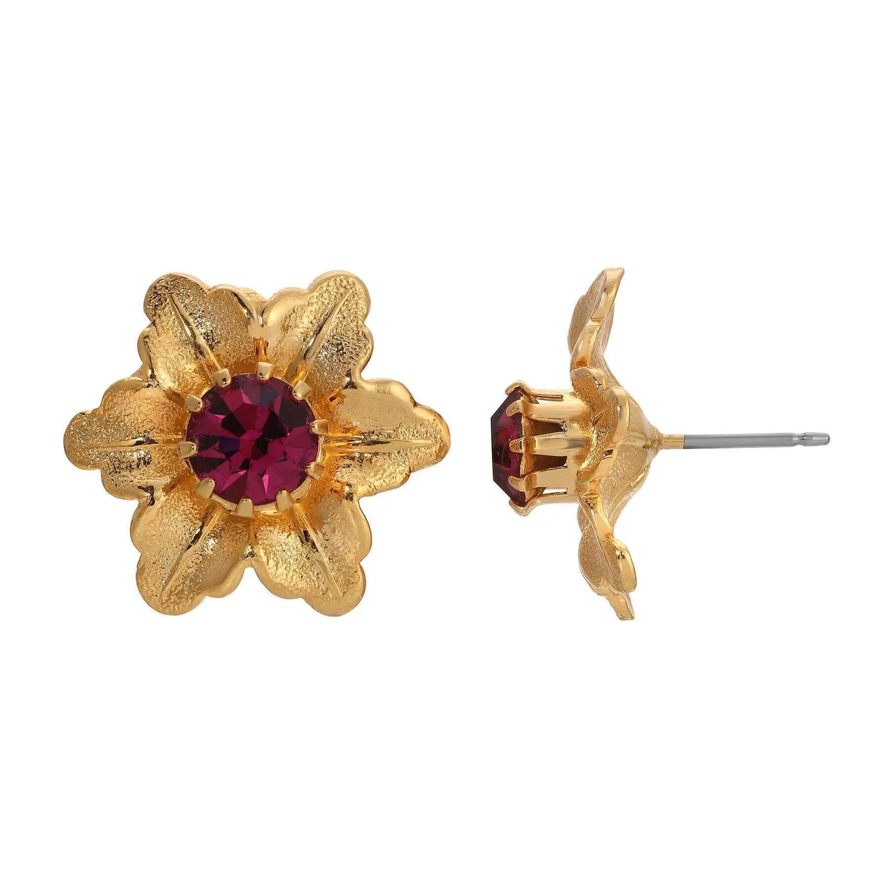 1928 Jewelry Flower Blossom Crystal Stud Earrings 1928 Jewelry