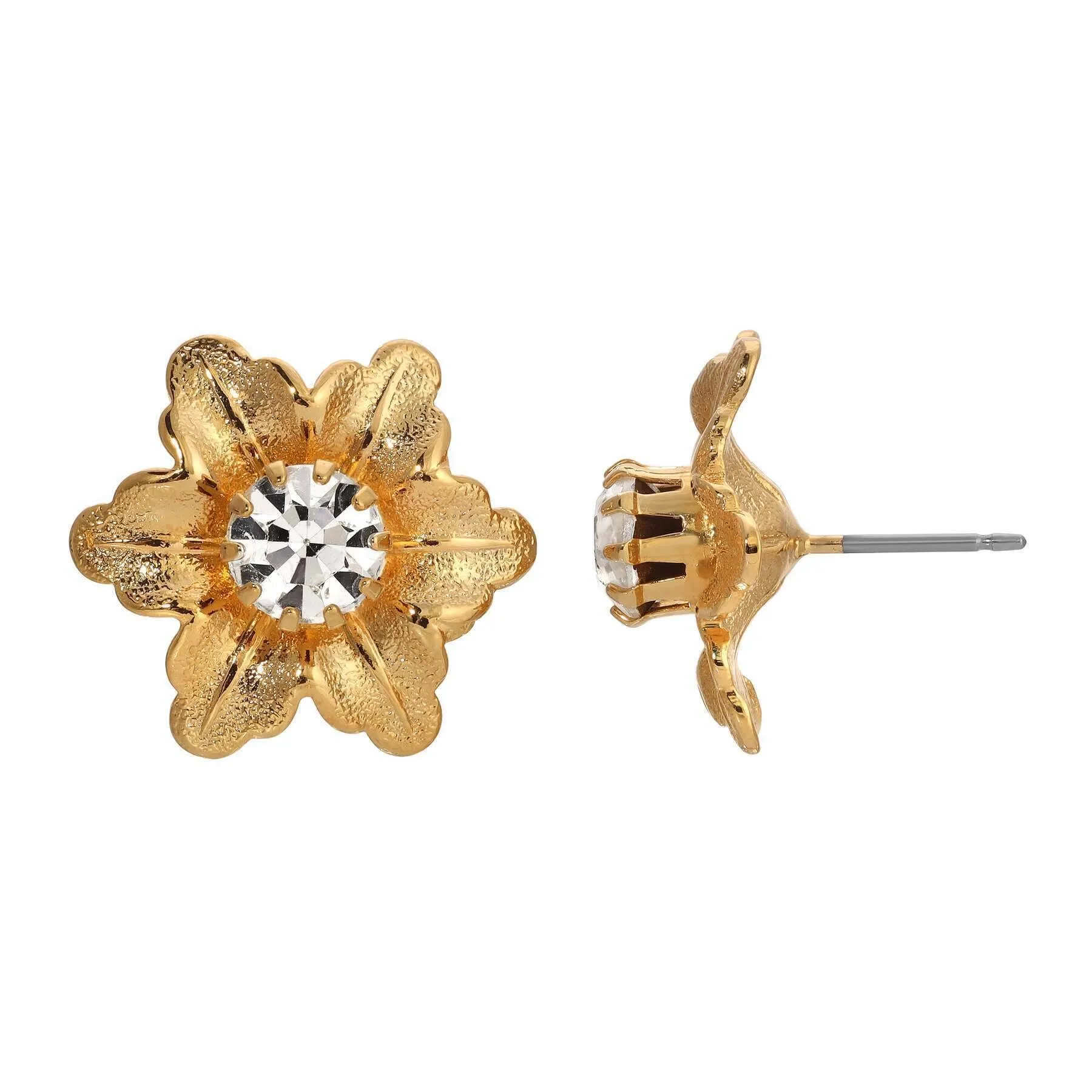 1928 Jewelry Flower Blossom Crystal Stud Earrings 1928 Jewelry