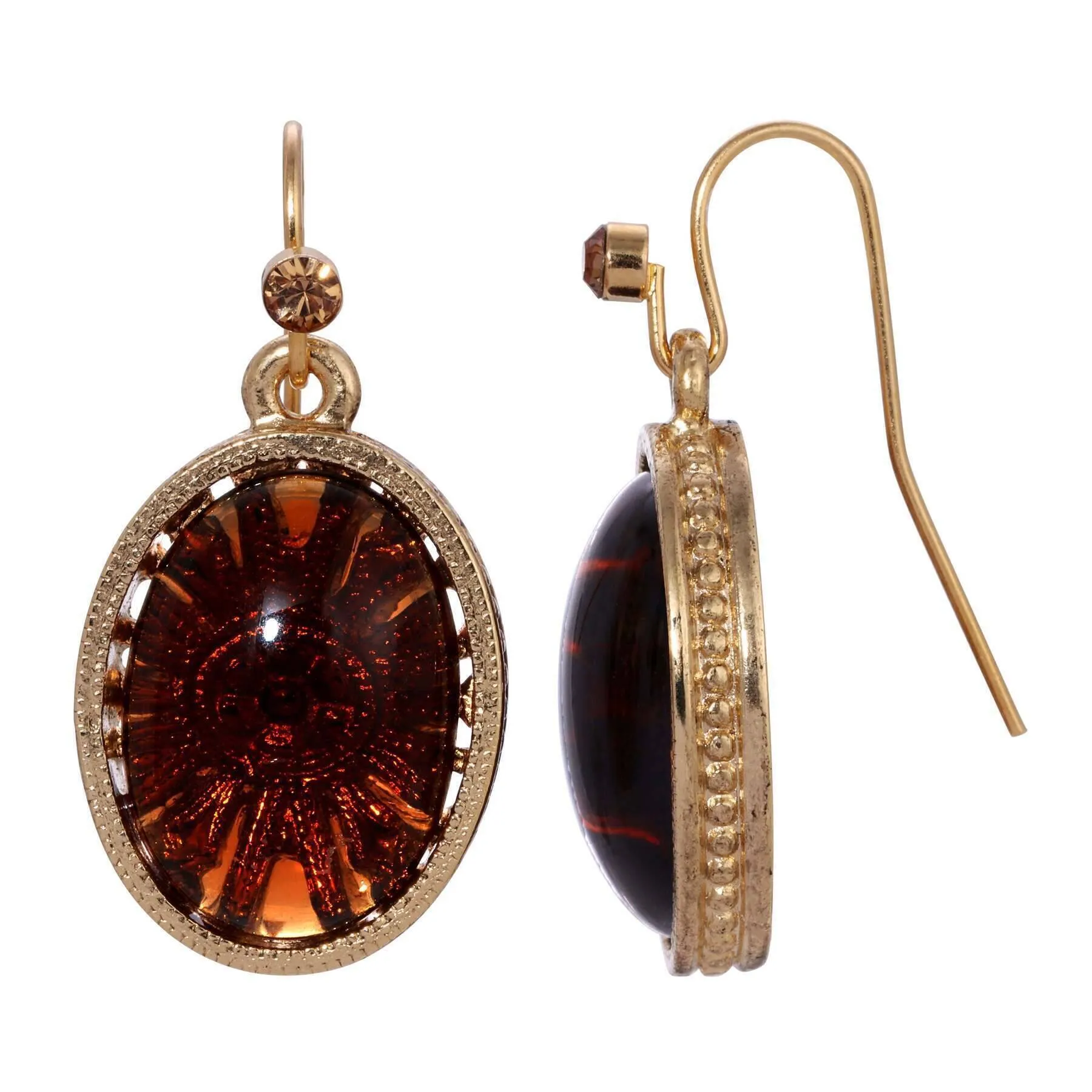 1928 Jewelry Flower Burst German Glass Drop Earrings 1928 Jewelry