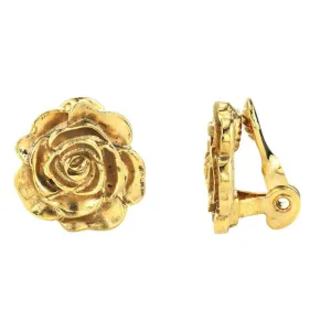 1928 Jewelry Flower Button Clip On Earrings 1928 Jewelry