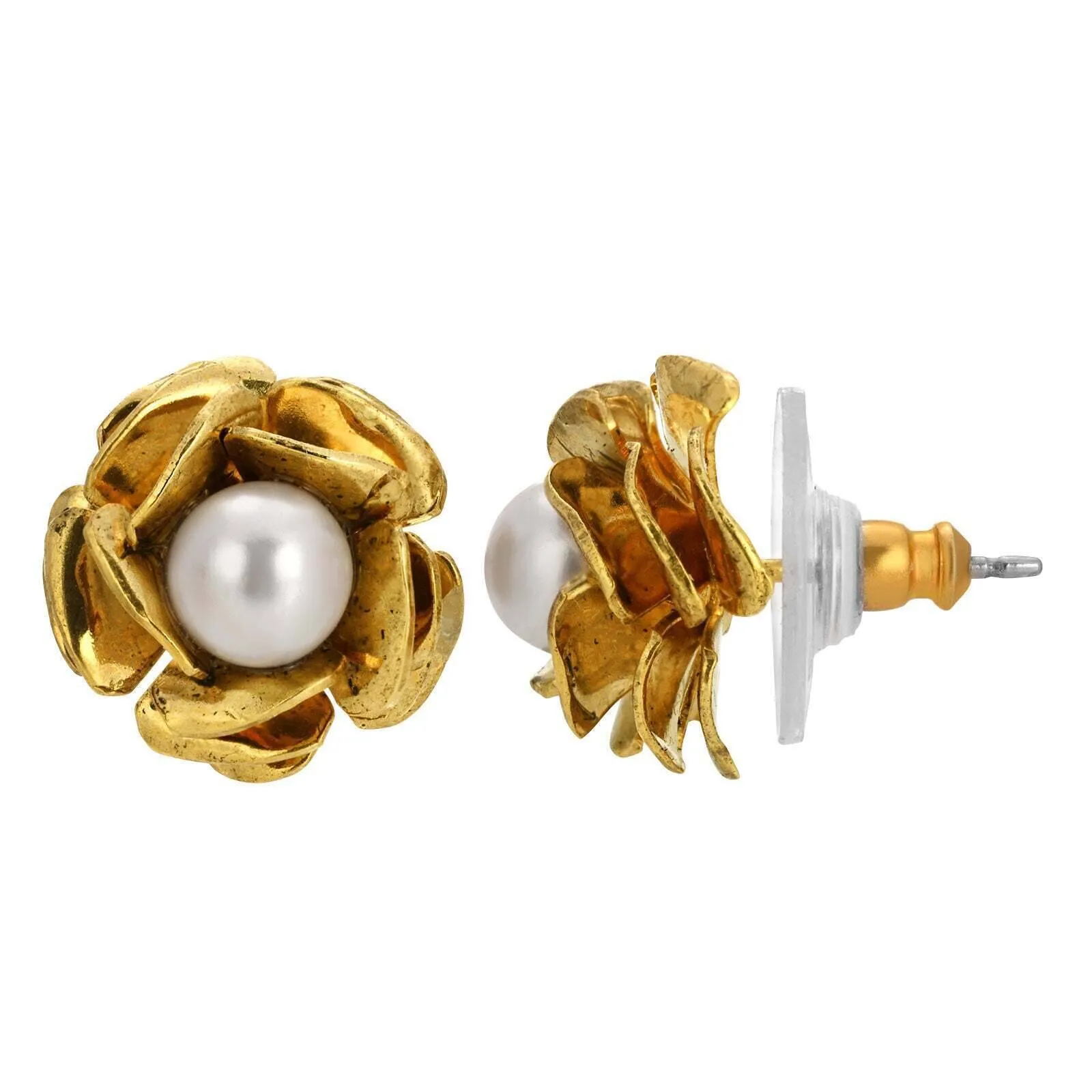 1928 Jewelry Flower Button Earrings 1928 Jewelry
