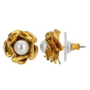 1928 Jewelry Flower Button Earrings 1928 Jewelry