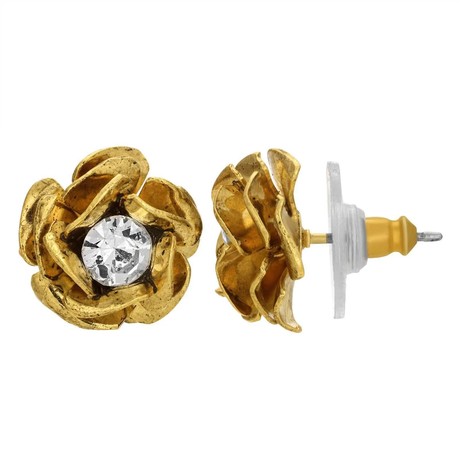 1928 Jewelry Flower Button Earrings 1928 Jewelry